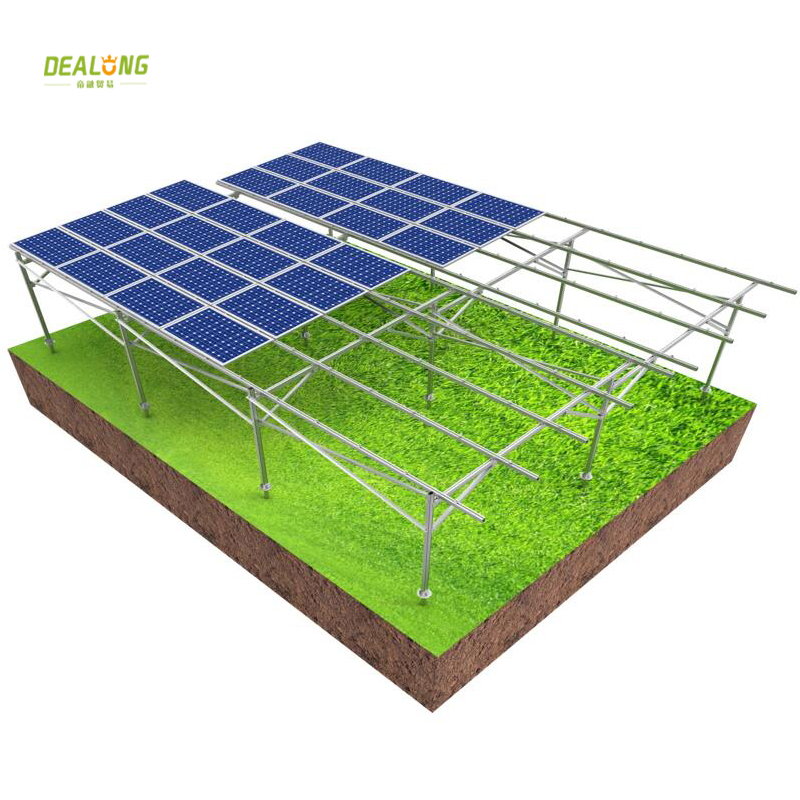 Sistema de montaje solar de granja de aluminio de tierra plana
