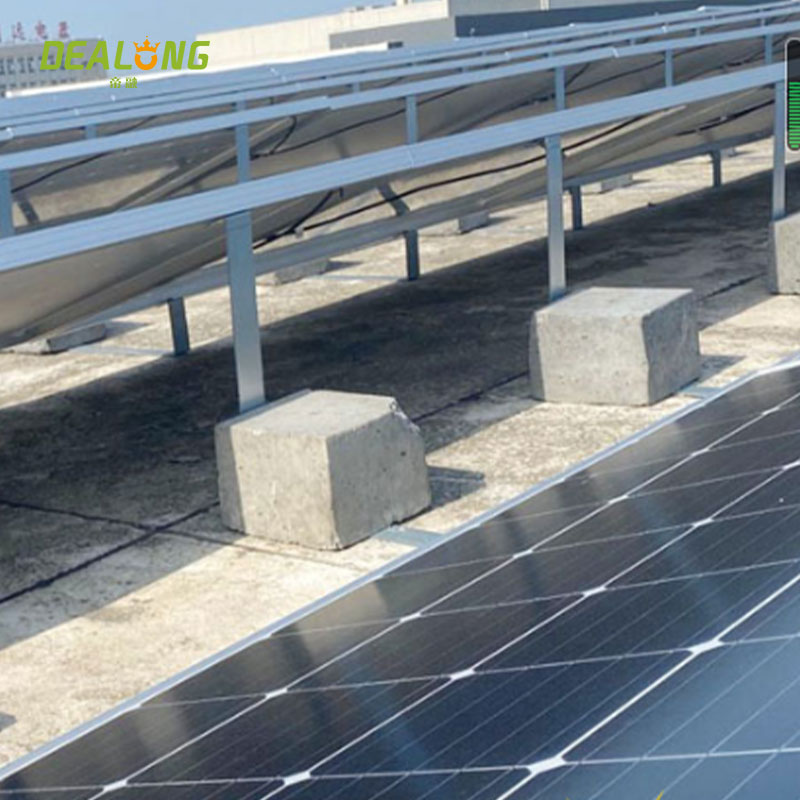 Soporte de techo de panel solar de acero galvanizado en caliente de lastre
