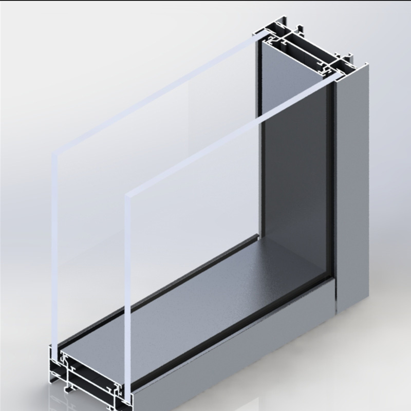 Partición de oficina hecha con marco de aluminio y vidrio o lámina de aluminio con puerta abatible

