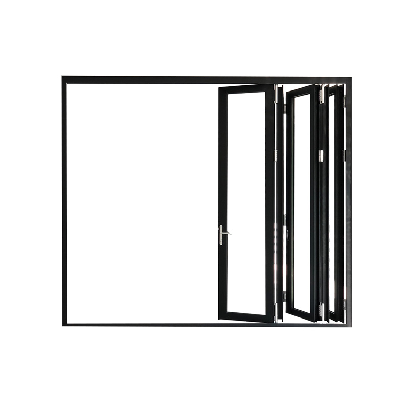 Puerta de patio plegable con marco de aluminio Puerta de apertura grande

