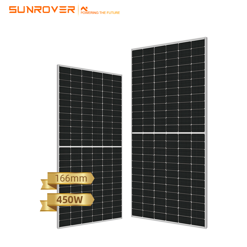 Stock 450w panel solar de media celda 440w 445w 450w 455w Perc para sistema solar
