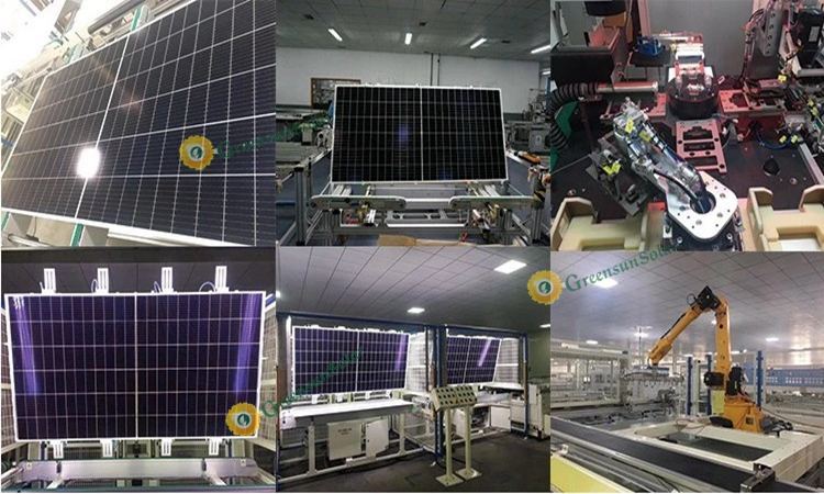 producción de paneles solares de células de medio corte