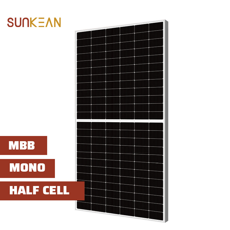 Panel solar MBB Perc 144Cells 182mm Módulos monocristalinos fotovoltaicos de tamaño de celda de 550W cortados a la mitad
