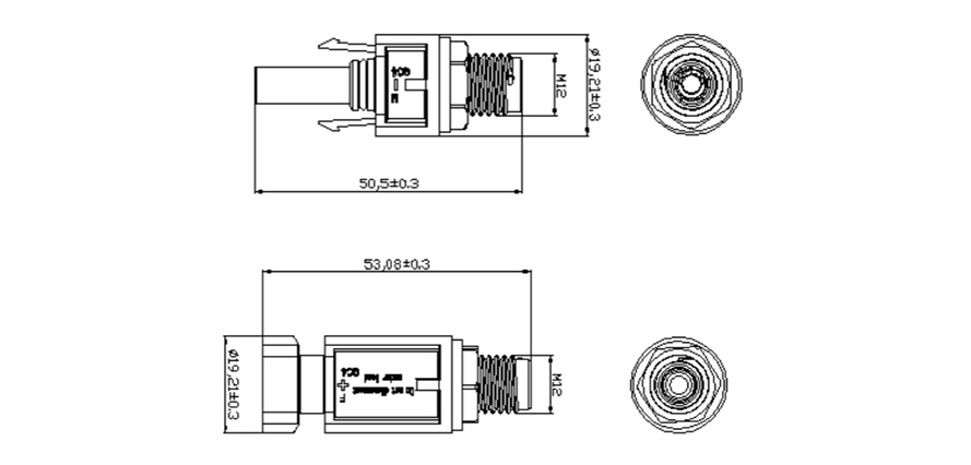 Receptáculos de montaje en panel IP67