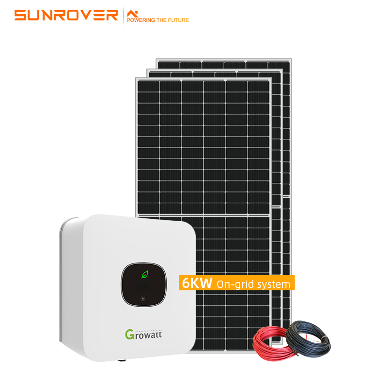 Precio de fábrica 6KW Solar en sistema de panel de red para el hogar
