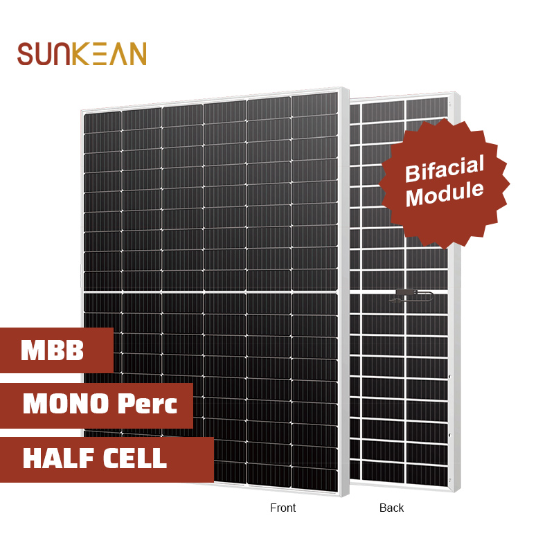 390 ~ 410W Bifacial Mono Paneles solares de tamaño de celda de 182 mm de corte medio de alta eficiencia

