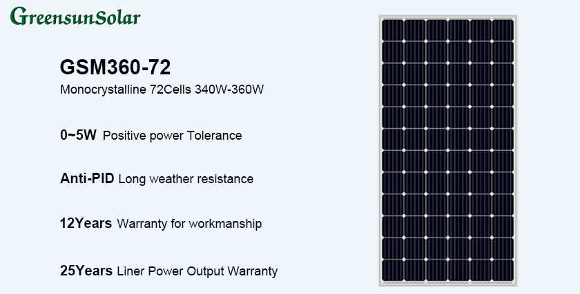 panel solar monocristalino 340w 350w 360w