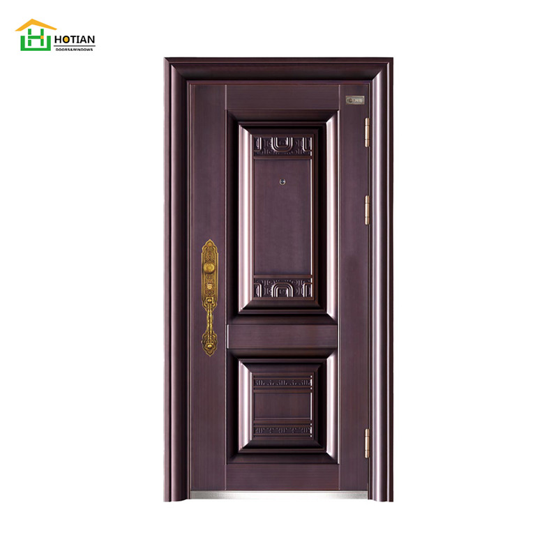 Puerta de seguridad de acero Entrada de metal barata Diseño de puerta principal Puerta principal exterior de acero para el hogar
