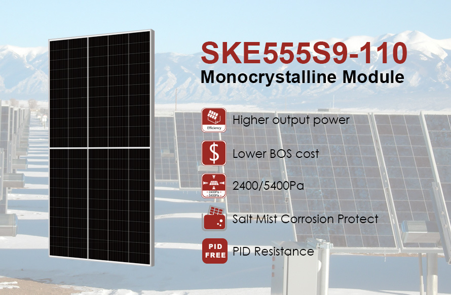 Módulo fotovoltaico de medio corte MBB de 555 W serie 210