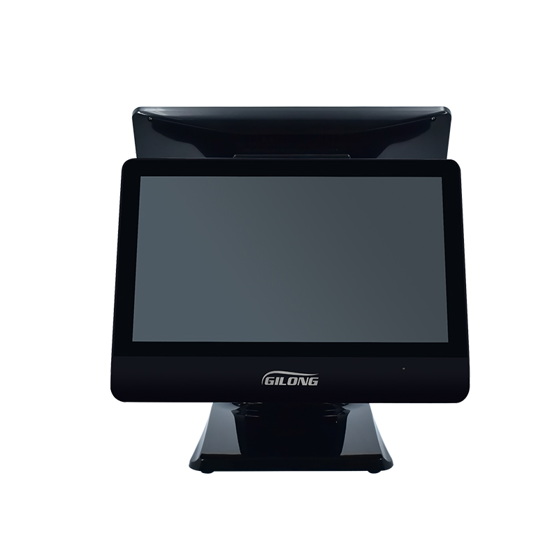 Máquina de punto de venta negra de doble pantalla Gilong U2
