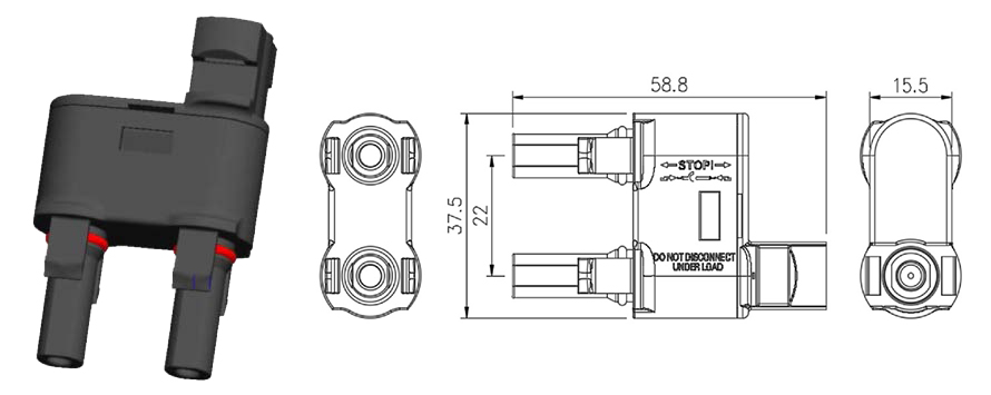 Conector fotovoltaico T2