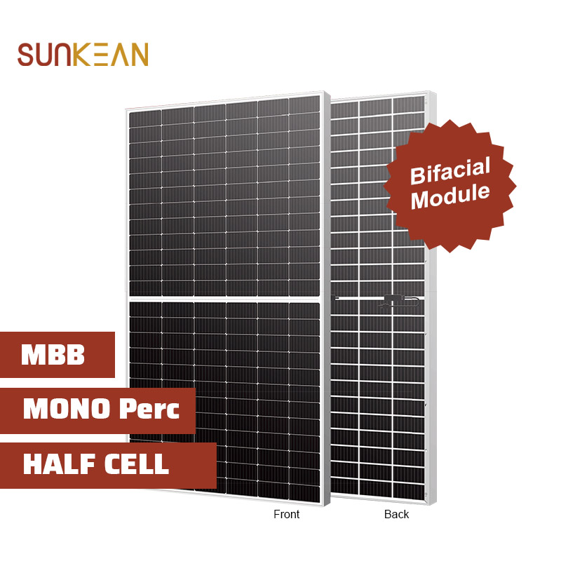 Módulos fotovoltaicos mono bifaciales de medio corte de 182 mm de tamaño de celda 550 W 144 celdas
