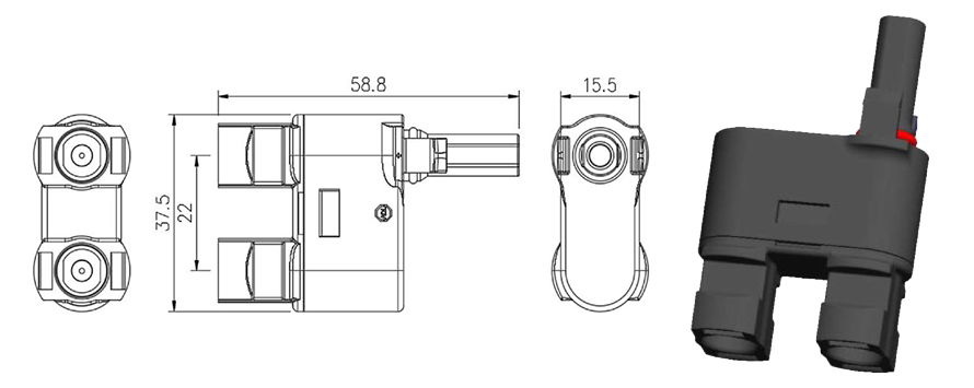 Conector fotovoltaico T2