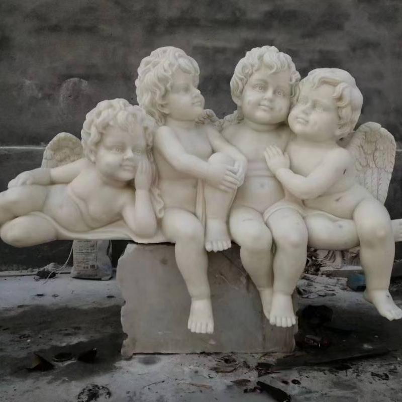 Niño ángel estatua de mármol
