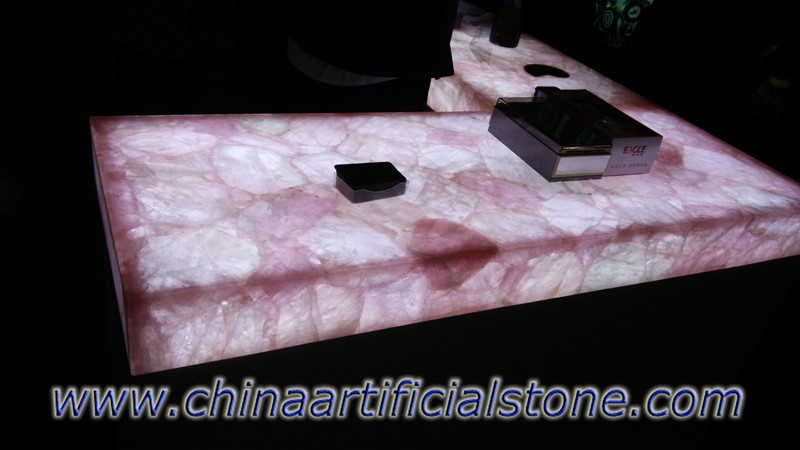 Efecto retroiluminado de encimeras de cristal rosa