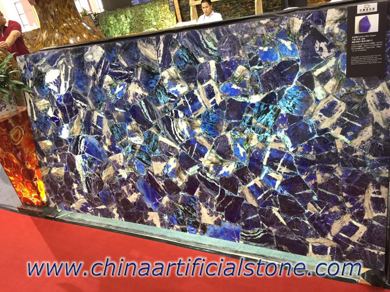 Losas de azulejos de piedras preciosas de jaspe de sodalita azul
