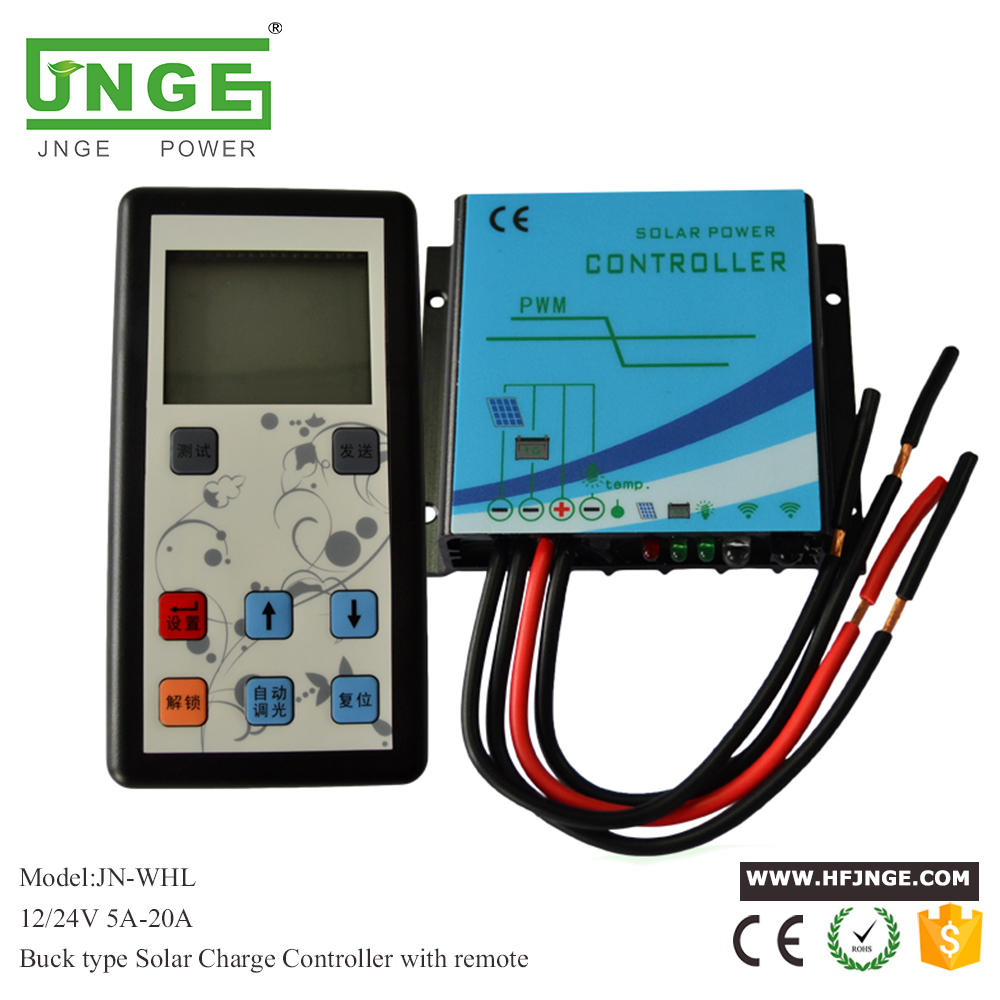 Controlador de carga solar IC PWM de corriente constante tipo Buck 12V 24V 5A 10A 15A 20A con control remoto IP68 a prueba de agua
