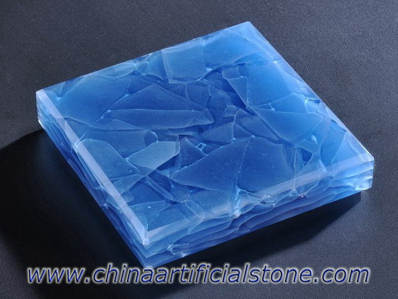 Losas de Glaskeramik de cerámica de vidrio de ingeniería azul océano
