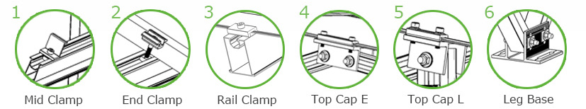 Sistema de montaje en suelo de aluminio CP-KC-W