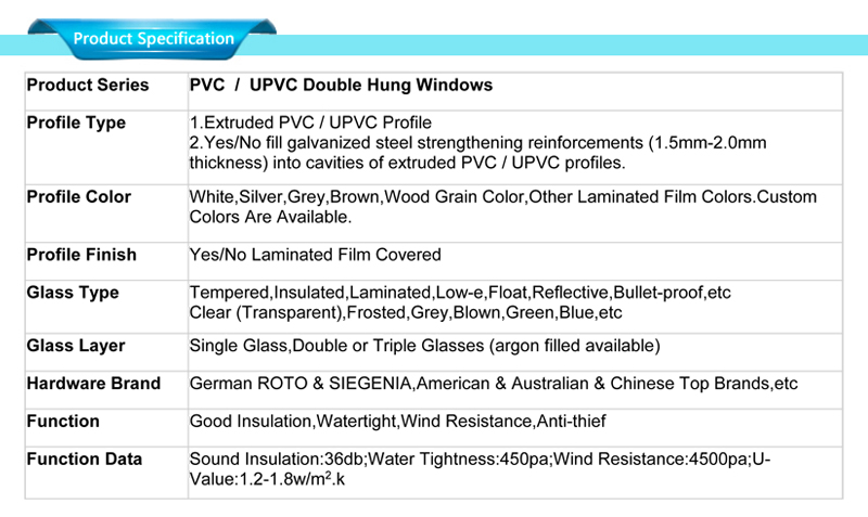 Especificaciones del precio de las ventanas corredizas de upvc