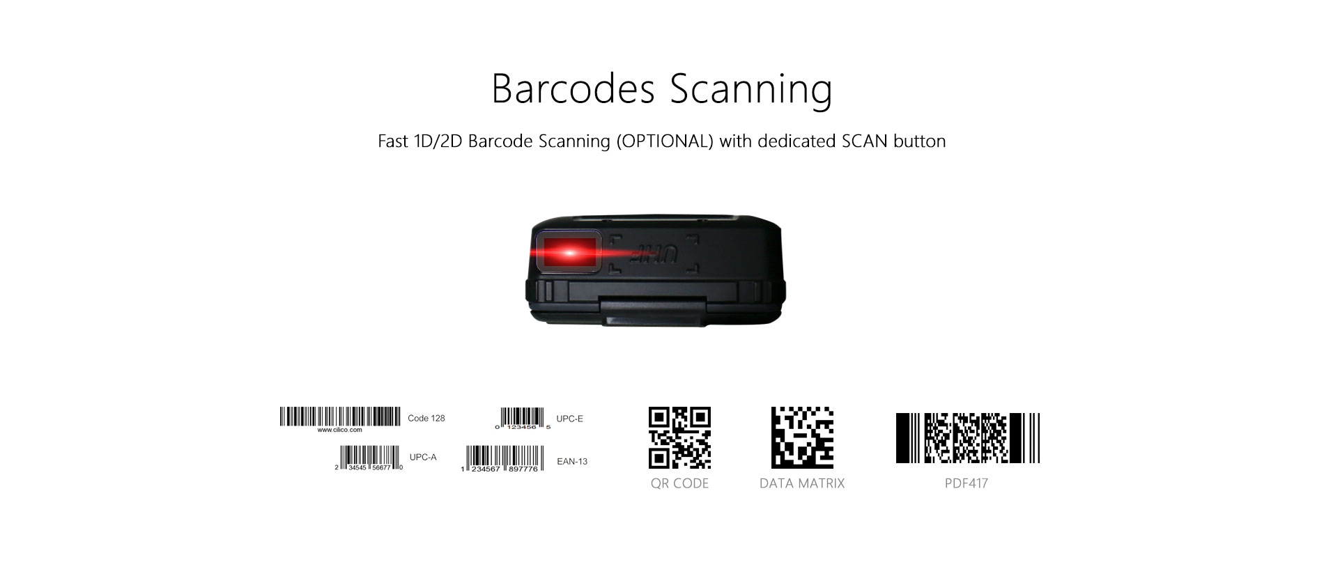Dispositivo inteligente de escáner de código de barras con impresora