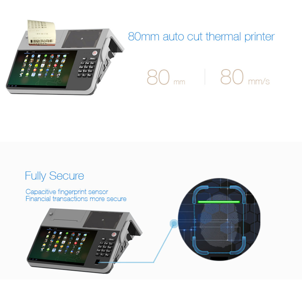Android pos terminal con impresora de 80 mm