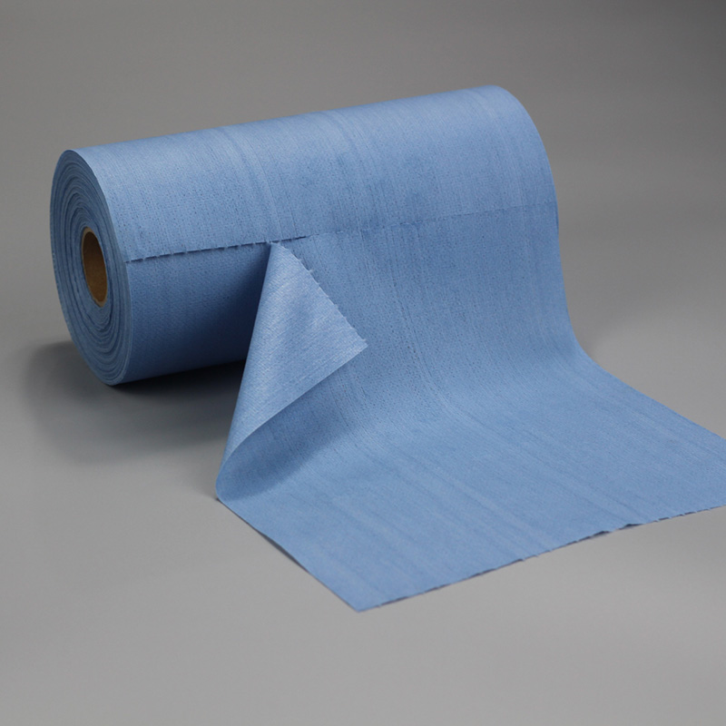 Rollo de papel de limpiaparabrisas de limpieza industrial no tejido azul personalizado
