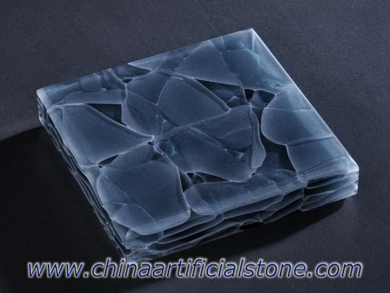 Losas de vidrio Magna retroiluminadas de piedra de vidrio de jade azurita

