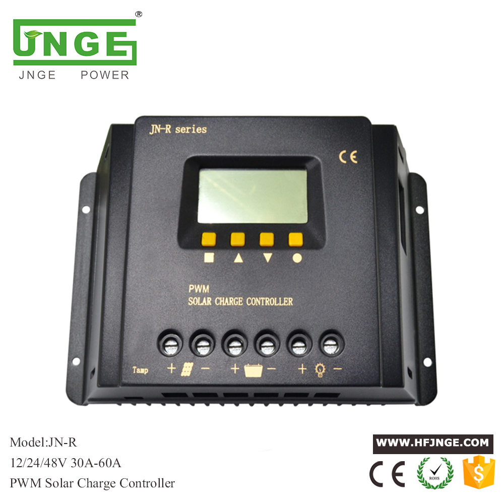 JN-R Series 30amp 40amp 50amp 60amp 12v 24v 48v controlador de carga solar automático Pantalla LCD

