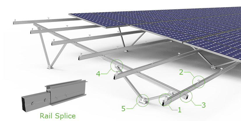 Sistema de montaje en suelo de aluminio CP-KC-V