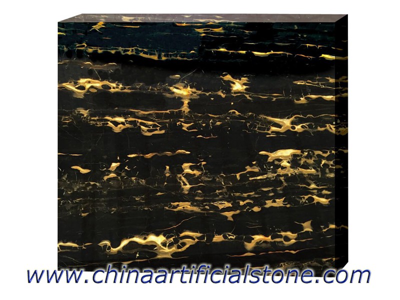 China Nero Portoro Black con losas y azulejos de mármol dorado
