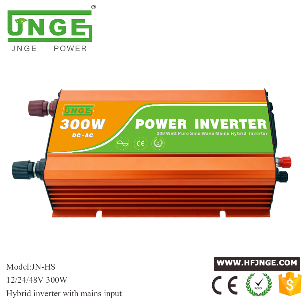 JN-HS 300W AC DC Inversor de potencia de onda sinusoidal pura híbrido con red de CA
