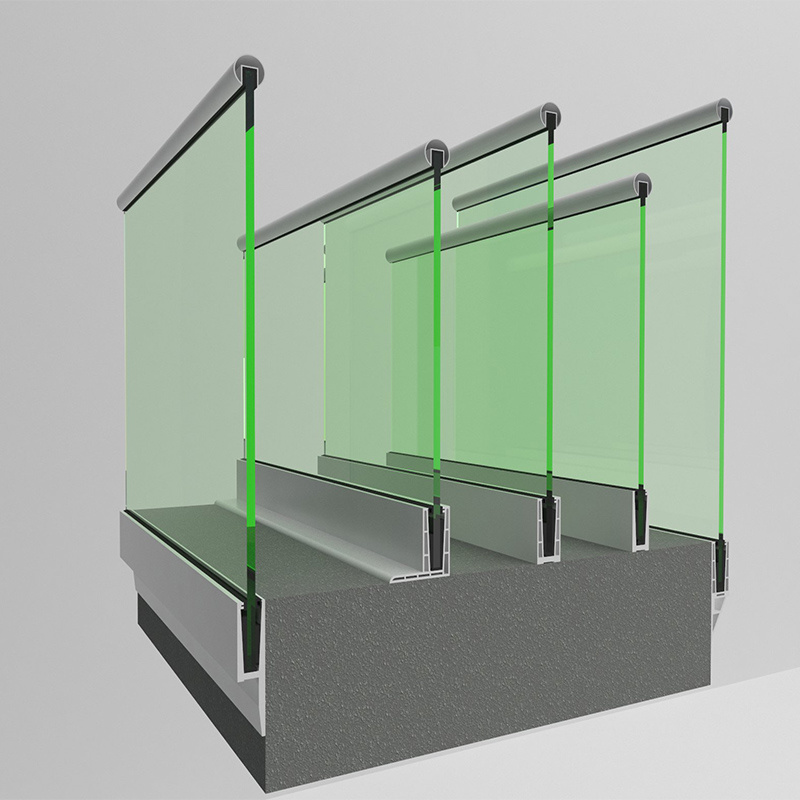 Balaustrada de barandilla de vidrio de balcón sin marco
