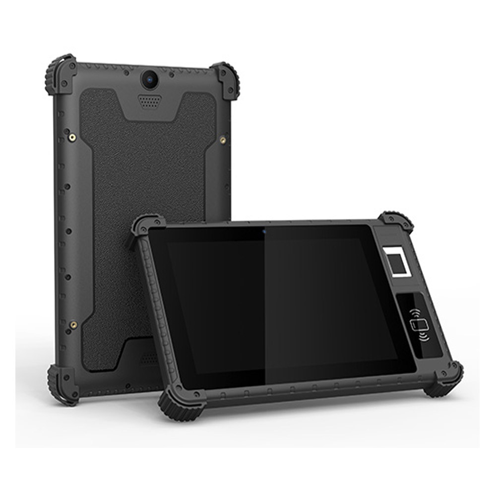 Tableta biométrica con sistema de asistencia y tiempo de huellas dactilares Android de 8 pulgadas, resistente, 4G IP65, con batería de respaldo

