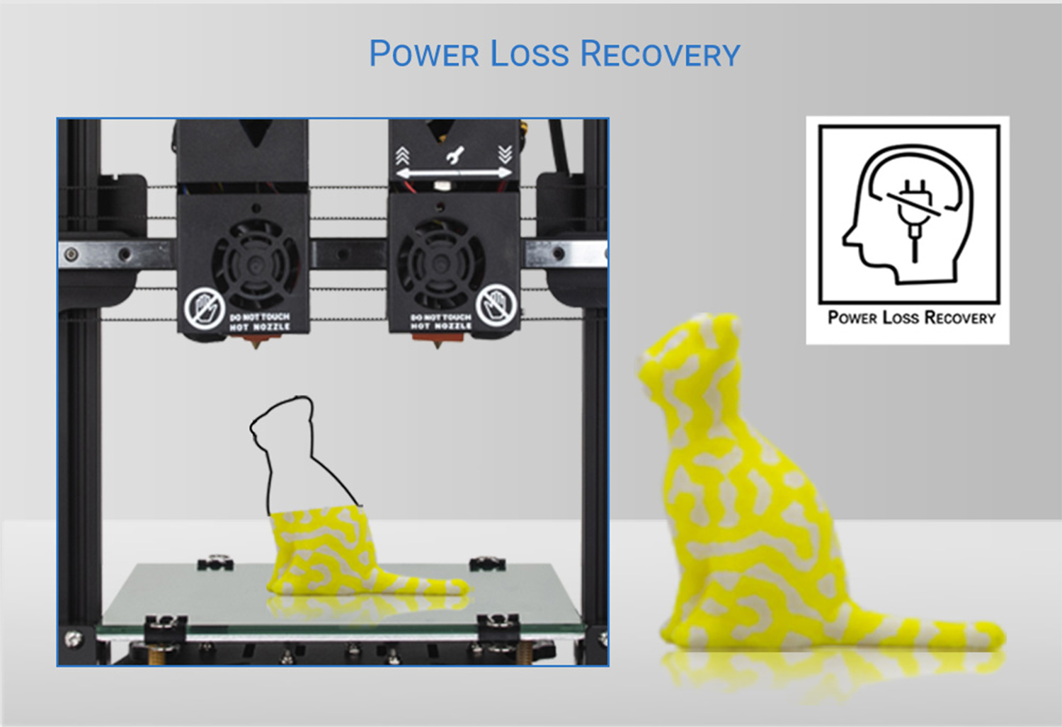 Recuperación de pérdida de energía de la impresora 3D TENLOG Hands 2