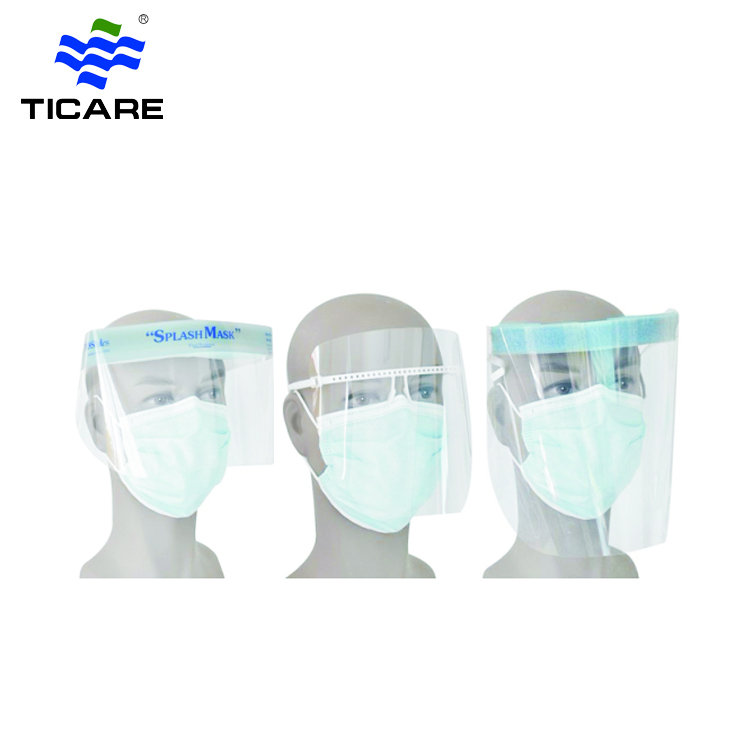 Médico Alimentos y bebidas Plástico transparente PC Protector facial desechable
