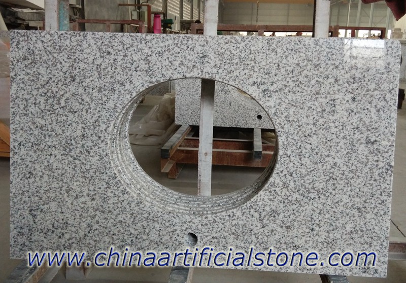 Encimeras de granito gris blanco de China para proyectos comerciales
