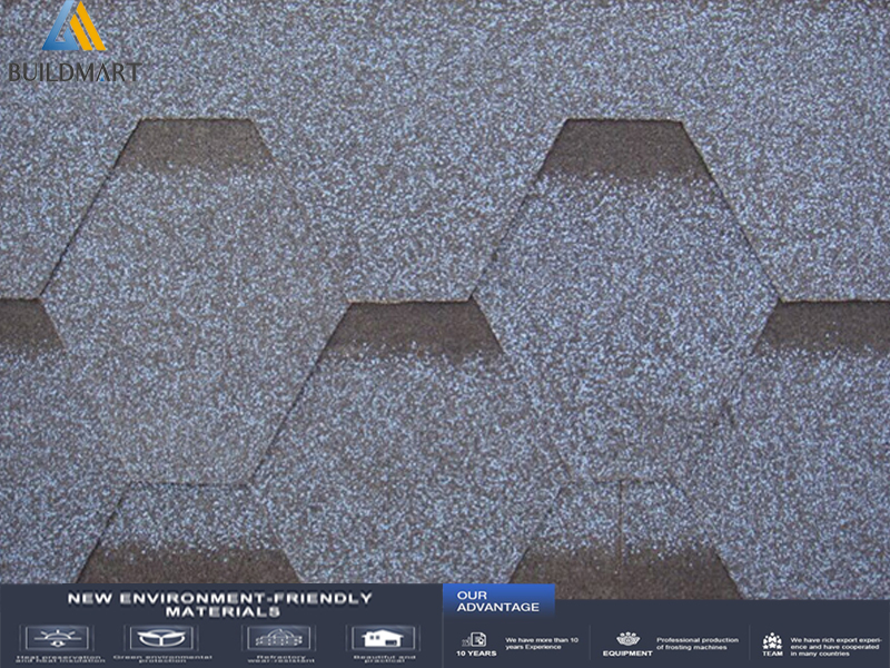 Teja de teja de asfalto con patrón de mosaico estándar de EE. UU.
