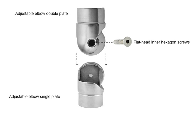 codo de acero inoxidable ajustable