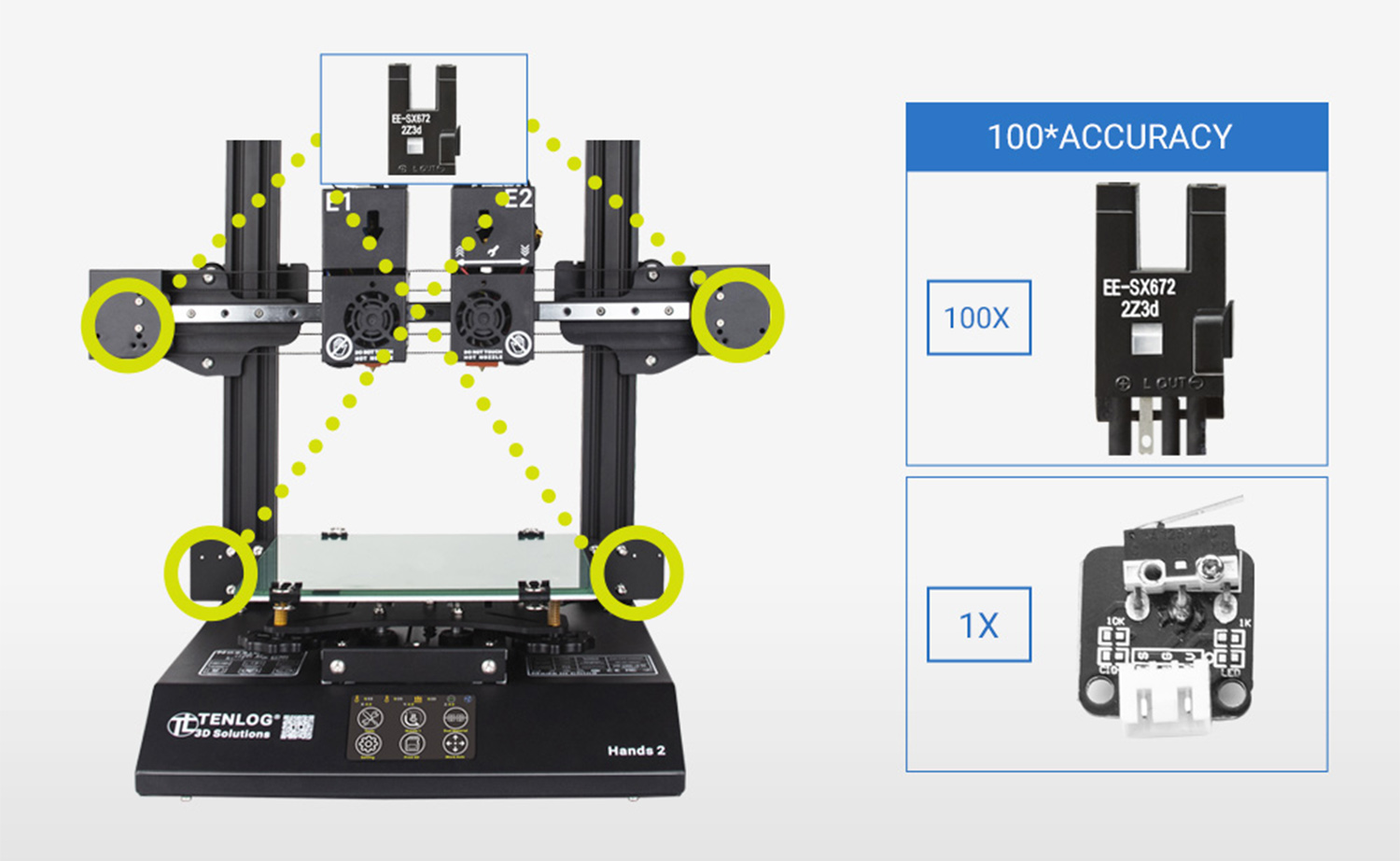 TENLOG Hands 2 DMP Impresora 3D Sensor fotoeléctrico