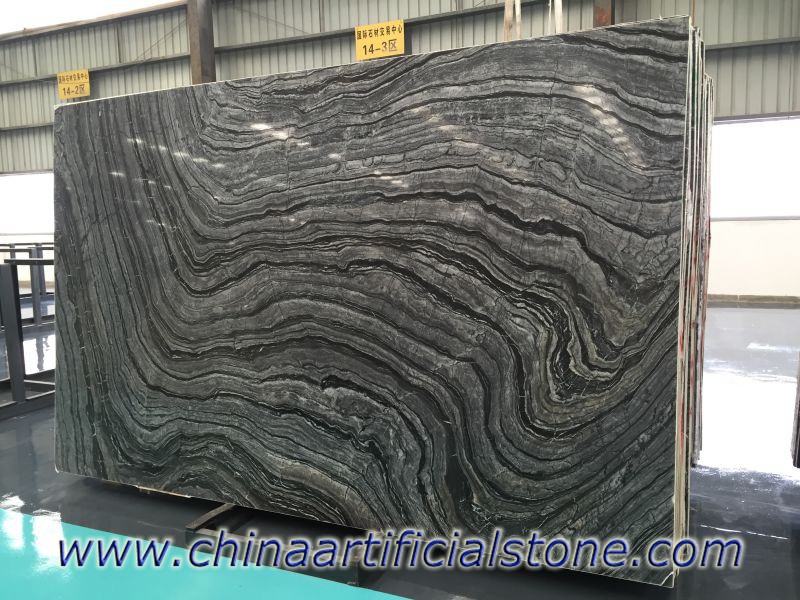 Losas de mármol Serpeggiante de grano de veta de madera negra de China
