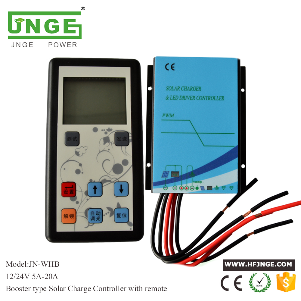 Controlador de carga solar de corriente constante tipo amplificador PWM 12V 24V 5A 10A 15A 20A de alta potencia con control remoto
