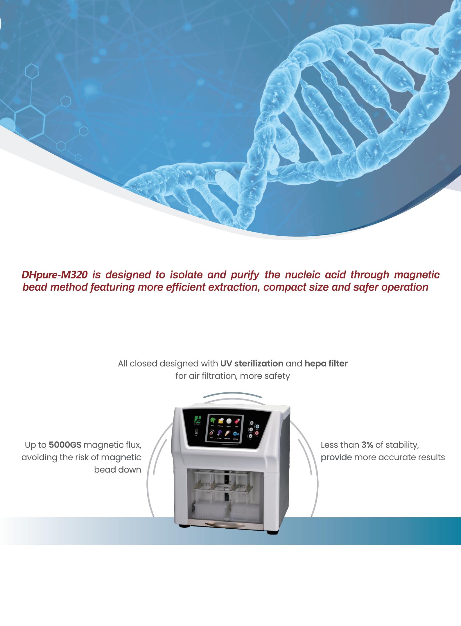 Extracción automática de ácido nucleico DHpure-M320