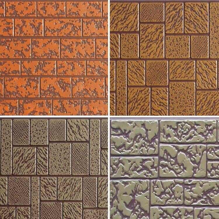 Patrón de mosaico de ladrillo Paneles de metal tallado