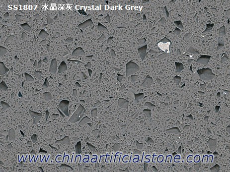 Losas de piedra de cuarzo Starlight gris oscuro para encimeras
