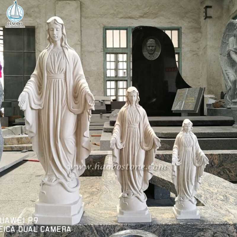 Estatuas de la Virgen María de estilo europeo de mármol beige
