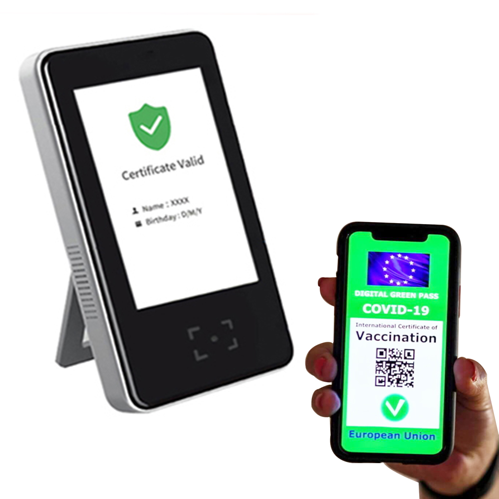 Máquina de escáner de pasaporte de vacunas con certificado de pase verde de la UE HS-600

