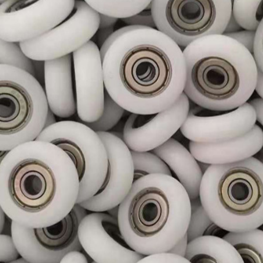 Polea de rodamiento recubierta de goma de plástico de nailon

