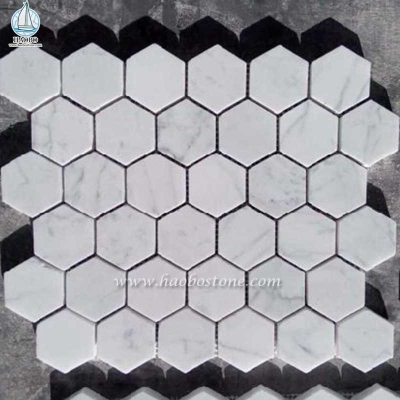 Azulejo de piso de mosaico de piedra de mármol de patrón cuadrado redondo
