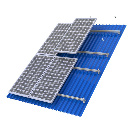 Sistema de estructura de montaje de panel solar de techo de metal
